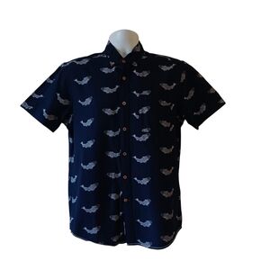 Men's Navy Blue Patterned Shirt